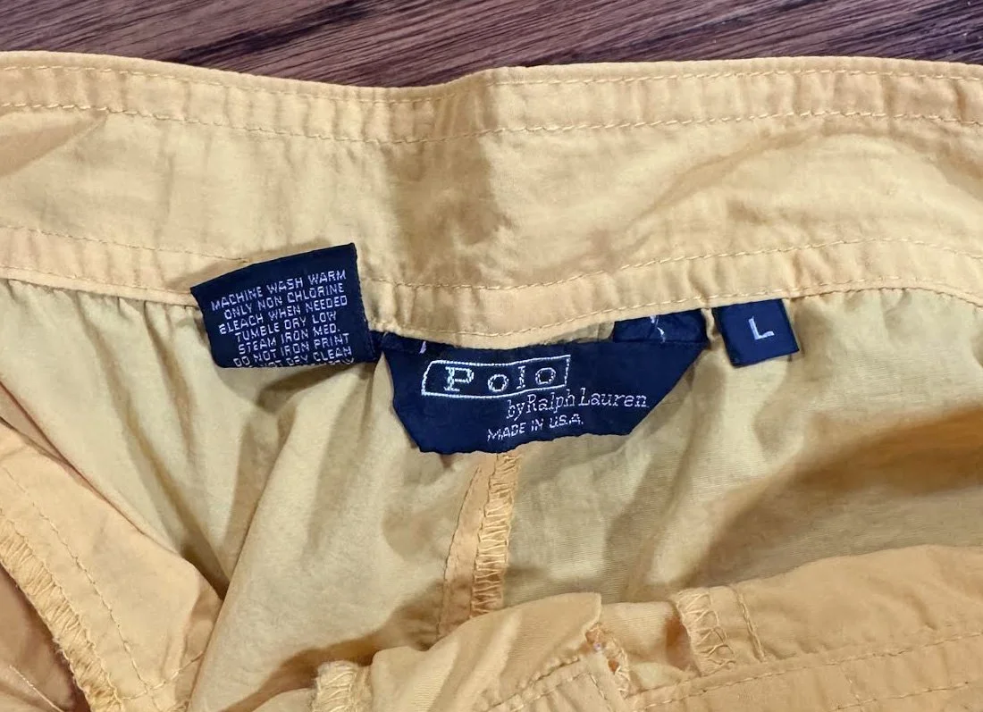 Vintage Polo Ralph Lauren CP RL-93 Yellow / Blue Cargo Shorts